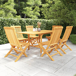 vidaXL Ensemble à manger de jardin 7 pcs Bois de teck massif