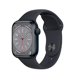 Apple Watch Series 8 GPS 41 mm Aluminium Noir (Midnight) et Bracelet Sport Noir (Midnight) 