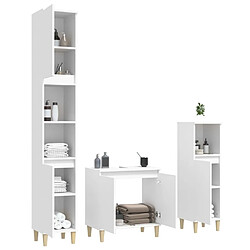 Acheter Maison Chic Ensemble de 3 meubles salle de bain blanc bois d'ingénierie -MN28870