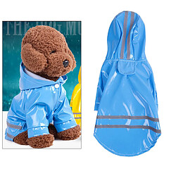 Avis Imperméable Pour Chien Avec Capuche Veste Réfléchissante Pour Chien Imperméable S- XL Bleu S