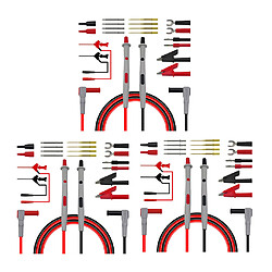 Kit de 3 sondes de câble de test de multimètre multimètre multi-mètre banane p1503d