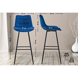 Non Tabouret de bar Dartford velours