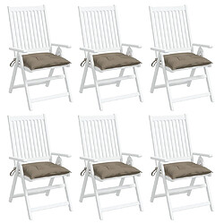 Avis vidaXL Coussins de chaise lot de 6 taupe 40x40x7 cm tissu oxford