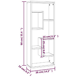 vidaXL Étagère murale Chêne marron 36x16x90 cm Bois d'ingénierie pas cher