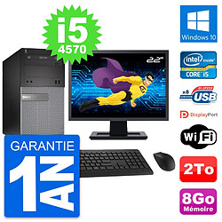 PC Tour Dell 3020 Ecran 22" Intel i5-4570 RAM 8Go Disque 2To Windows 10 Wifi - Occasion