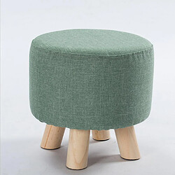 Housse De Repose-pieds En Tissu De Lin Rond Housse De Tabouret En Bois Vert Foncé 28x13cm