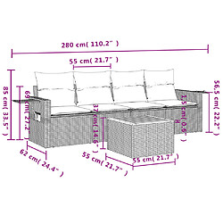 Avis Maison Chic Salon de jardin 5 pcs avec coussins | Ensemble de Table et chaises | Mobilier d'Extérieur noir résine tressée -GKD79068