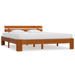 vidaXL Cadre de lit sans matelas marron miel 180x200cm bois massif pin