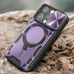 Avis Avizar Coque pour iPhone 15 Pro Bague Métallique Bi-matière Antichoc Violet