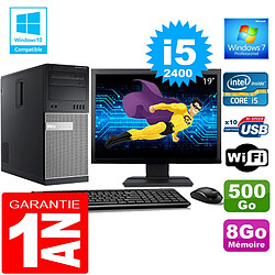 PC Tour DELL 7010 Core I5-2400 Ram 8Go Disque 500 Go Wifi W7 Ecran 19" - Occasion