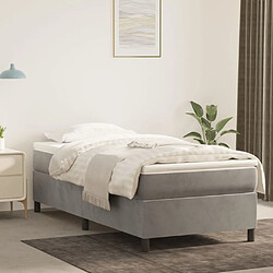 Maison Chic Lit Adulte - Lit simple Lit à sommier tapissier et matelas moelleux - Meuble de Chambre - Gris clair 80x200 cm Velours -MN16157