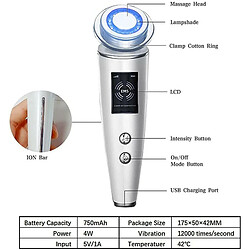 Chrono Appareil de beauté, Masseur Facial, Anti-âge raffermissant hydratant et liftant de la Peau, EMS Facial Massage du Visage Instrument de beauté Couleur Outil de Levage du Visage(Or) pas cher