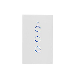 Wewoo Interrupteur connecté sans fil Touch mural en verre trempé 3 voies, 3 3 voies tactile Smart Home, compatible avec Alexa et Google CA 90V-250V 2A, prise US