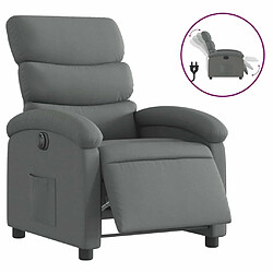 Maison Chic Fauteuil Relax pour salon, Fauteuil inclinable électrique Gris foncé Tissu -GKD49697