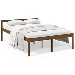 vidaXL Lit pour personne âgée sans matelas 140x190 cm bois pin massif