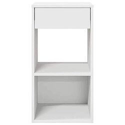 Avis vidaXL Table de chevet avec tiroir blanc 35x34x66,5 cm