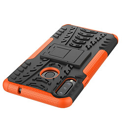 Wewoo Coque Pour Galaxy A20s Texture de pneu TPU antichoc + PC Housse de protection avec support Orange pas cher