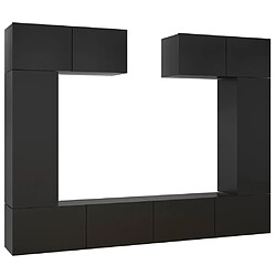 Maison Chic Ensemble de meubles TV 6 pcs | Banc TV Moderne pour salon | Meuble de Rangement - Noir Aggloméré -MN71233