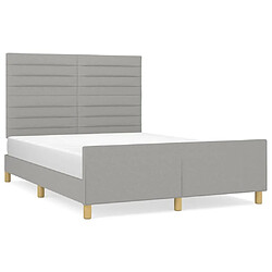 Maison Chic Lit adulte - Cadre Structure de lit avec tête de lit Contemporain Gris clair 140x190 cm Tissu -MN91324