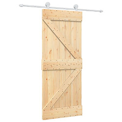 vidaXL Porte coulissante et kit de quincaillerie 85x210 cm pin massif