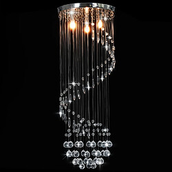 vidaXL Plafonnier avec perles de cristal Argenté Spirale G9