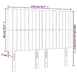 vidaXL Têtes de lit 4 pcs Noir 72x5x78/88 cm Velours pas cher