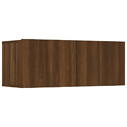 Maison Chic Ensemble de meubles TV 8 pcs | Banc TV Moderne pour salon | Meuble de Rangement - Chêne marron Bois d'ingénierie -MN13634 pas cher