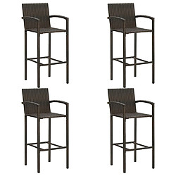 Avis Maison Chic Jeu de bar de jardin 5pcs avec accoudoirs,Mobilier d'extérieur Résine tressée Marron -GKD621249