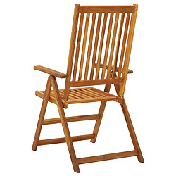 Acheter Maison Chic Lot de 3 Chaises inclinables de jardin - Fauteuil d'extérieur Bois solide d'acacia -MN49660