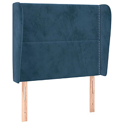 Maison Chic Tête de lit moderne avec oreilles pour chambre - Décoration de lit Bleu foncé 83x23x118/128 cm Velours -MN70348