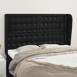 vidaXL Tête de lit avec oreilles Noir 147x23x118/128 cm Similicuir