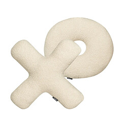 Beliani Lot de 2 coussins HESPERIS Bouclé Unicolore Beige