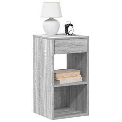 vidaXL Table de chevet avec tiroir sonoma gris 35x34x66,5 cm