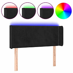 Maison Chic Tête de lit moderne à LED lumineuse pour chambre - Décoration de lit Noir 103x16x78/88 cm Velours -MN33079