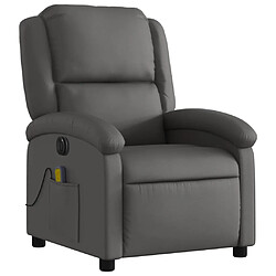 Avis Maison Chic Fauteuil Relax pour salon, Fauteuil de massage inclinable électrique gris cuir véritable -GKD48179