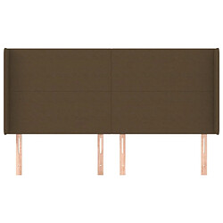 Avis Maison Chic Tête de lit scandinave avec oreilles,meuble de chambre Marron foncé 203x16x118/128 cm Tissu -MN98303