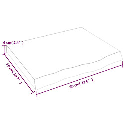 vidaXL Étagère murale 60x50x(2-6) cm bois de chêne massif non traité pas cher