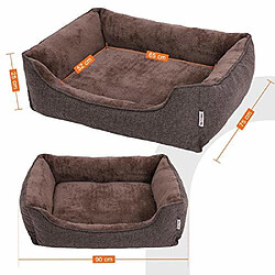 Feandrea Lit pour Chien Panier pour Chien Revêtement en Tissu Style Ours en Peluche Déhoussable et Lavable en Machine Marron 90 x 75 x 25 cm PGW11CC