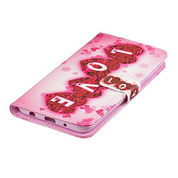 Wewoo Housse Coque Etui à rabat horizontal Love Pattern pour Galaxy A10avec porte-cartes et pas cher