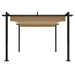 Acheter Maison Chic Tonnelle | Pergola de jardin avec toit rétractable 3x3 m Taupe -GKD78491