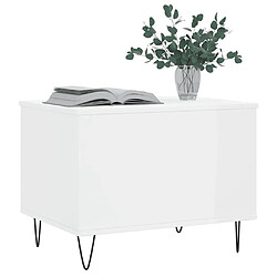 Acheter Maison Chic Tabls basse,Table Console pour salon Blanc brillant 60x44,5x45 cm Bois d'ingénierie -MN40977