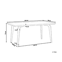 Avis Beliani Table de salle à manger effet bois foncé / noir 160 x 90 cm AMARES