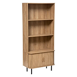 Atmosphera, Createur D'Interieur Bibliothèque Colva 2 portes beige - ATMOSPHERA BIBLIOTHEQUE Colva 2 Porte-L80xP40xH179,5cm+GRIS FONCé