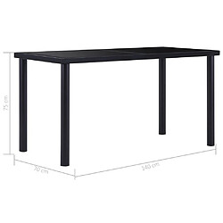 Acheter Maison Chic Table de salle à manger,Table à dîner Noir 140x70x75 cm Verre trempé -GKD92817