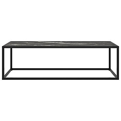 Maison Chic Table basse,Table Console Table d'appoint, Table pour salon Noir avec verre marbre noir 120x50x35 cm -MN90393