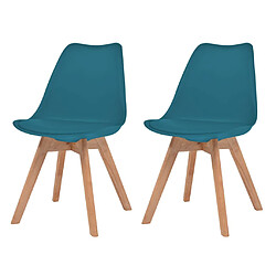 vidaXL Chaises à manger lot de 2 Turquoise Plastique 