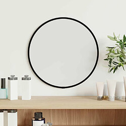 Maison Chic Miroir mural | Miroir Décoration pour Maison Salle de Bain Noir ? 30 cm Rond -GKD13392