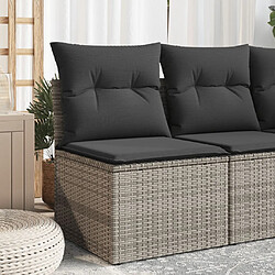 Maison Chic Canapé de jardin sans accoudoirs coussins | Canapé d'extérieur | Fauteuil Sofa terrasse gris résine tressée -MN62943