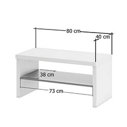 Avis EPIKASA Banc Artium, Blanc, Panneau d'Aggloméré Mélaminé, 80x40x40 cm