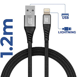 Acheter Bluestar Blue Star Câble USB vers Lightning 2.4A Charge Synchronisation Nylon Tressé 1.2m Noir